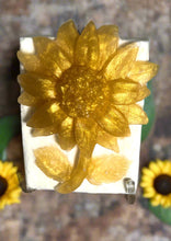 Load image into Gallery viewer, Gold and White Sunflower Guest Soap